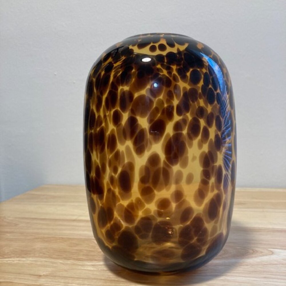 Sonoma Goods For Life® Speckled Amber Round Glass Vase/7 1/2"H x 5 1/8"W x 5 1/8